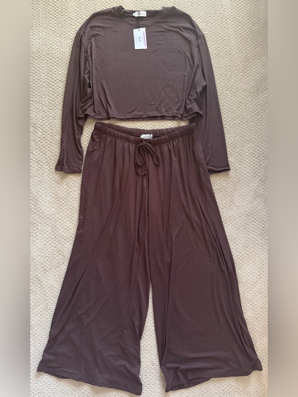 Women's Bumpsuit Lounge Set in Chocolate Brown